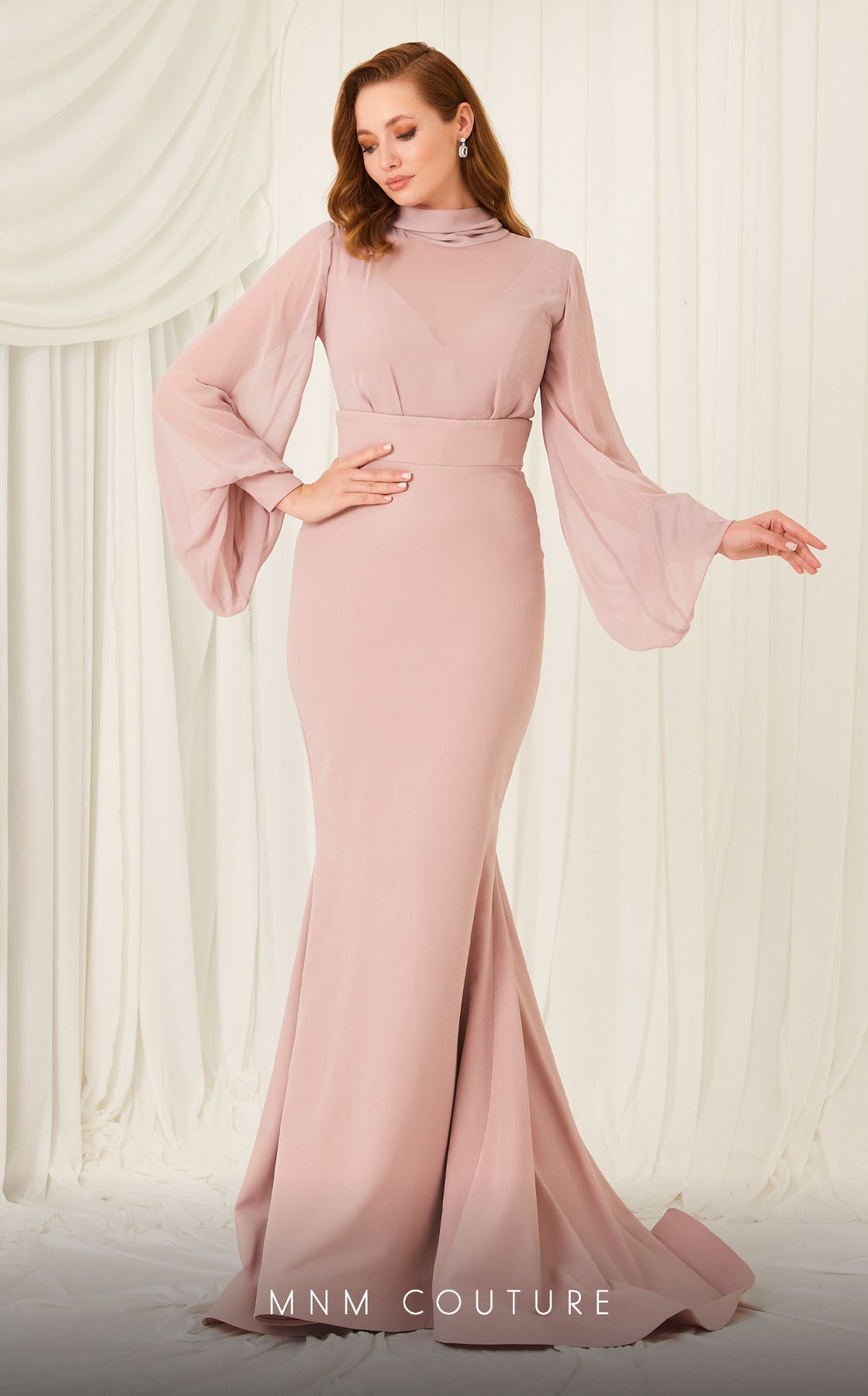 MNM Couture 2637B - Bishop Sleeve Gown