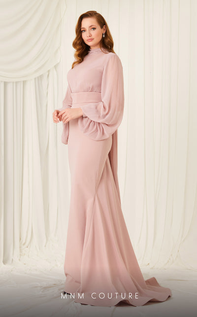 MNM Couture 2637A - Bishop Sleeve Gown