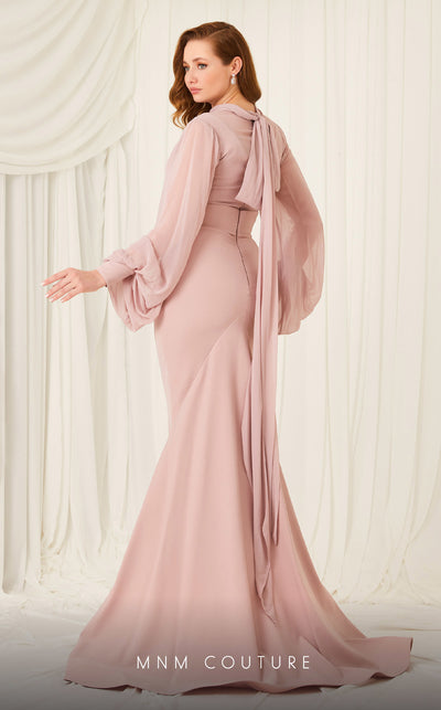 MNM Couture 2637A - Bishop Sleeve Gown