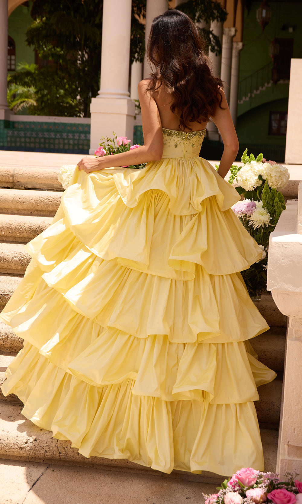 Ava Presley 26417 - Strapless Beaded Taffeta BallgownBall Gowns in In Yellow