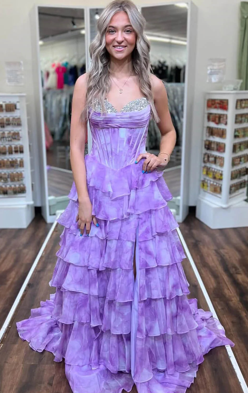 Ava Presley 26442 - Sweetheart Ruffle Ballgown with Beaded Bust