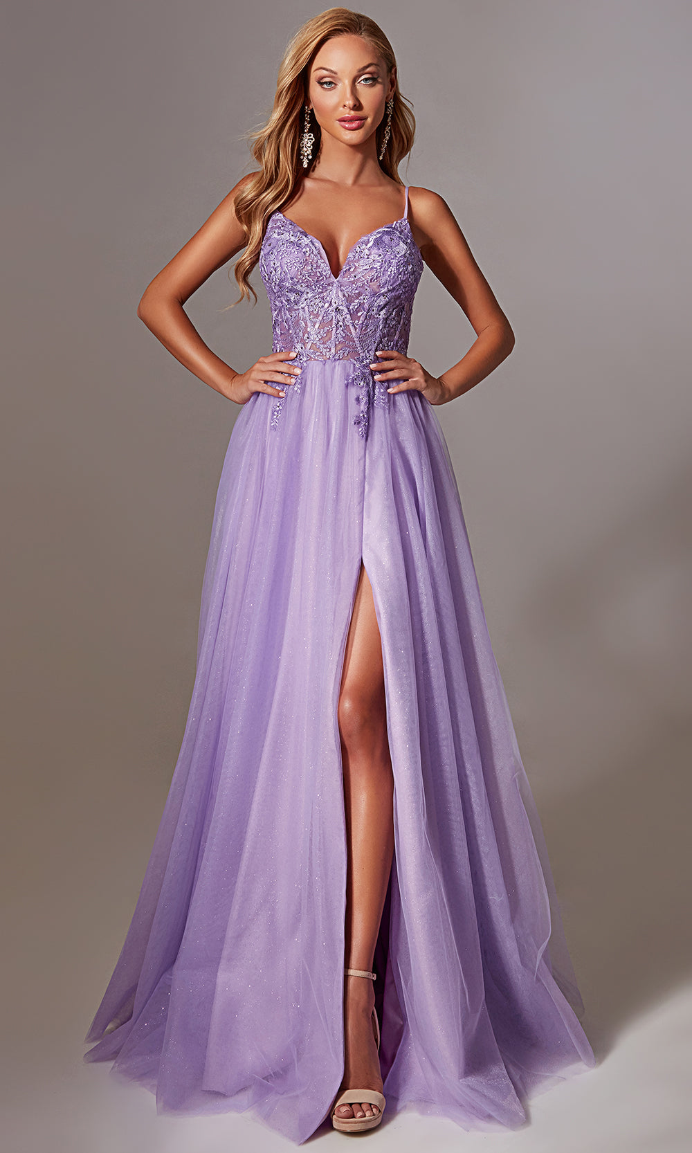 Aerie Couture 264 - Illusion Lace Gown with Lace-Up Back Prom Dresses