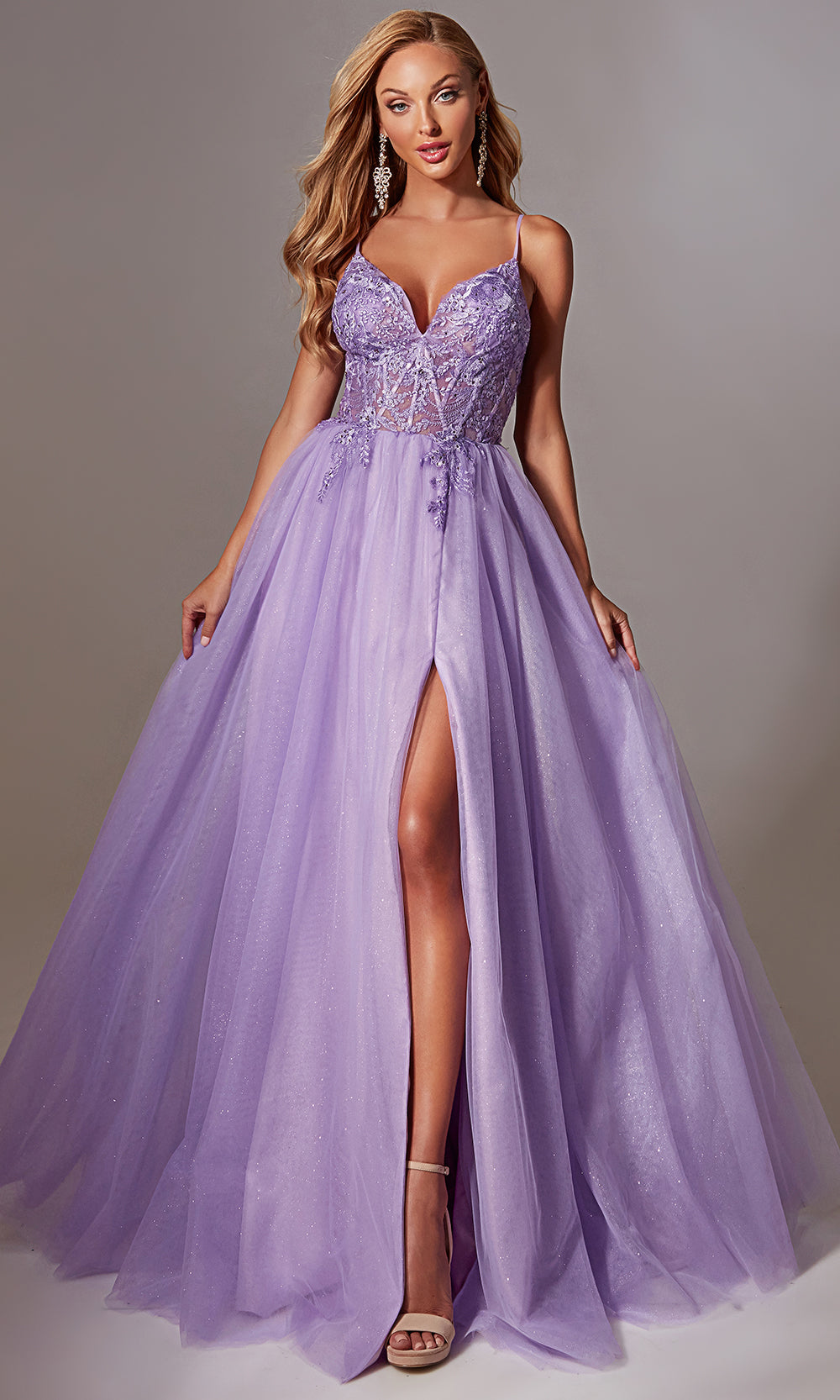 Aerie Couture 264 - Illusion Lace Gown with Lace-Up Back Prom Dresses