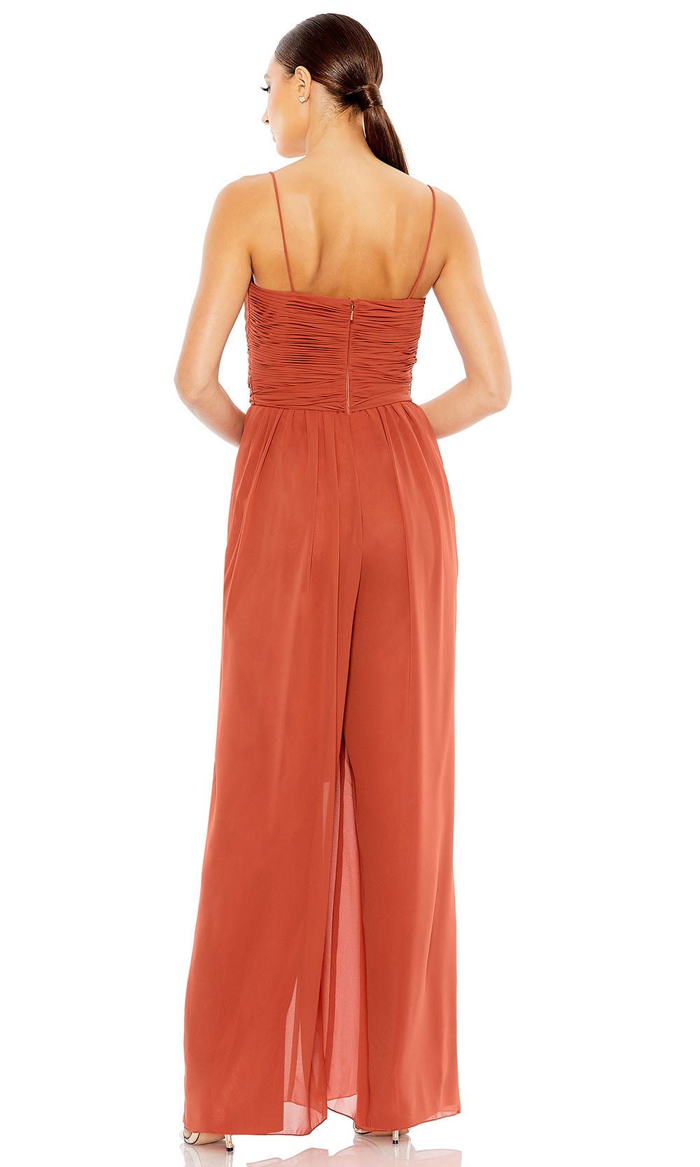 Ieena Duggal 2651 - Spaghetti Straps Tie Waist Jumpsuit Special Occasion Dresses