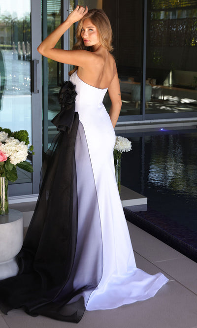 Ava Presley 26518 - Strapless Satin High Slit Evening Gown Prom Dresses