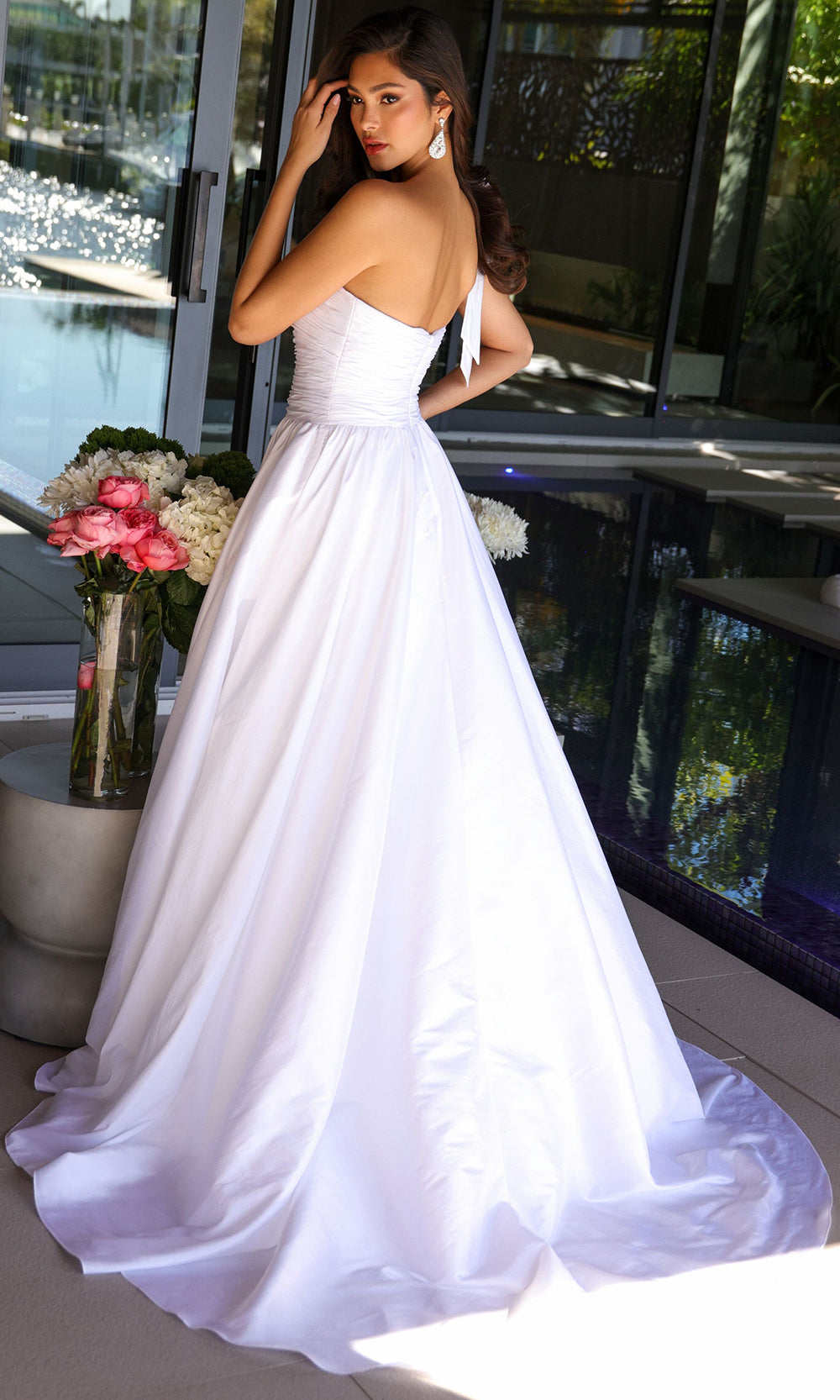 Ava Presley 26524 - Ruched Bodice Taffeta Gown with Train Ball Gowns