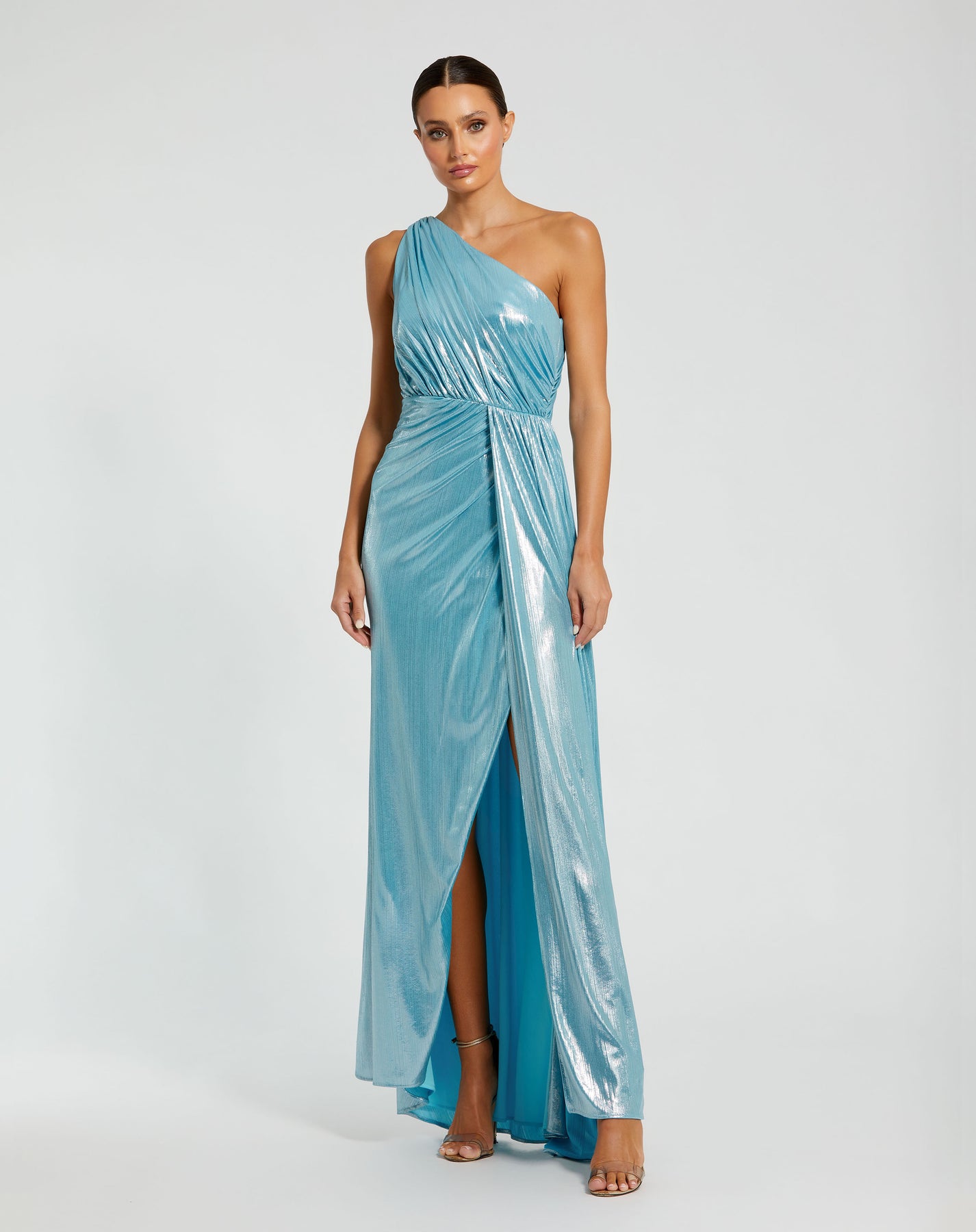 Ieena Duggal 26537 - Grecian Metallic Sheath Dress