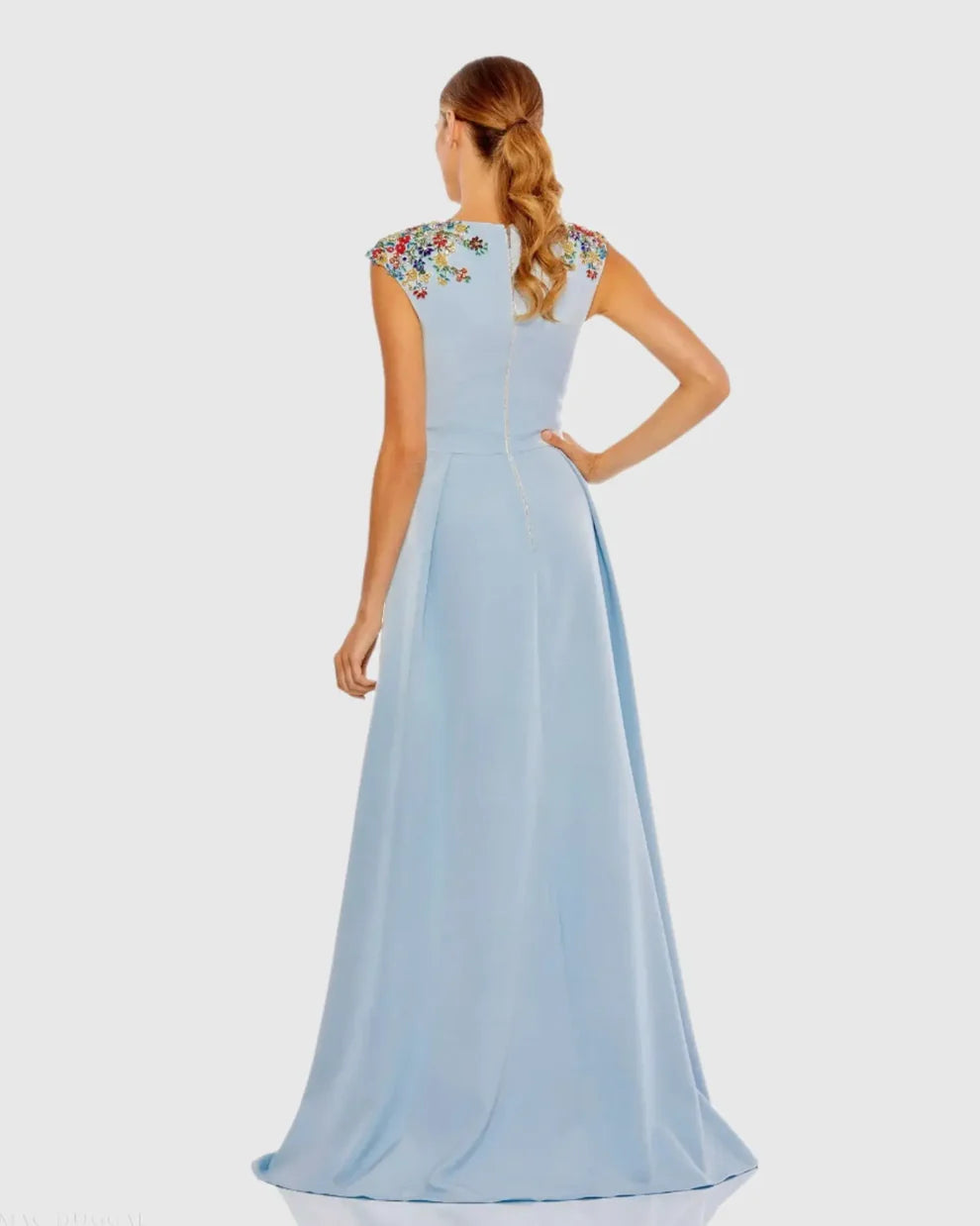 Ieena Duggal 26540 - Beaded Lace A-Line Evening Gown