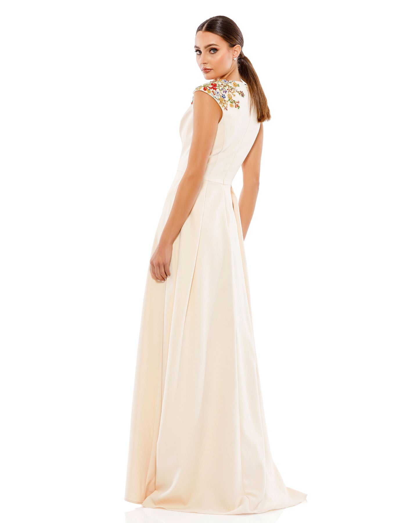 Ieena Duggal 26540 - Beaded Lace A-Line Evening Gown