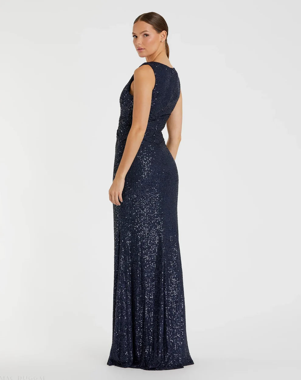 Ieena Duggal 26598I - Plunging V-Neck Sequin Evening Dress