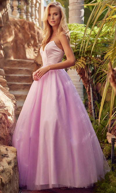 Juliet Dresses 265 - Beaded Waist A-Line Evening Gown Prom Dresses