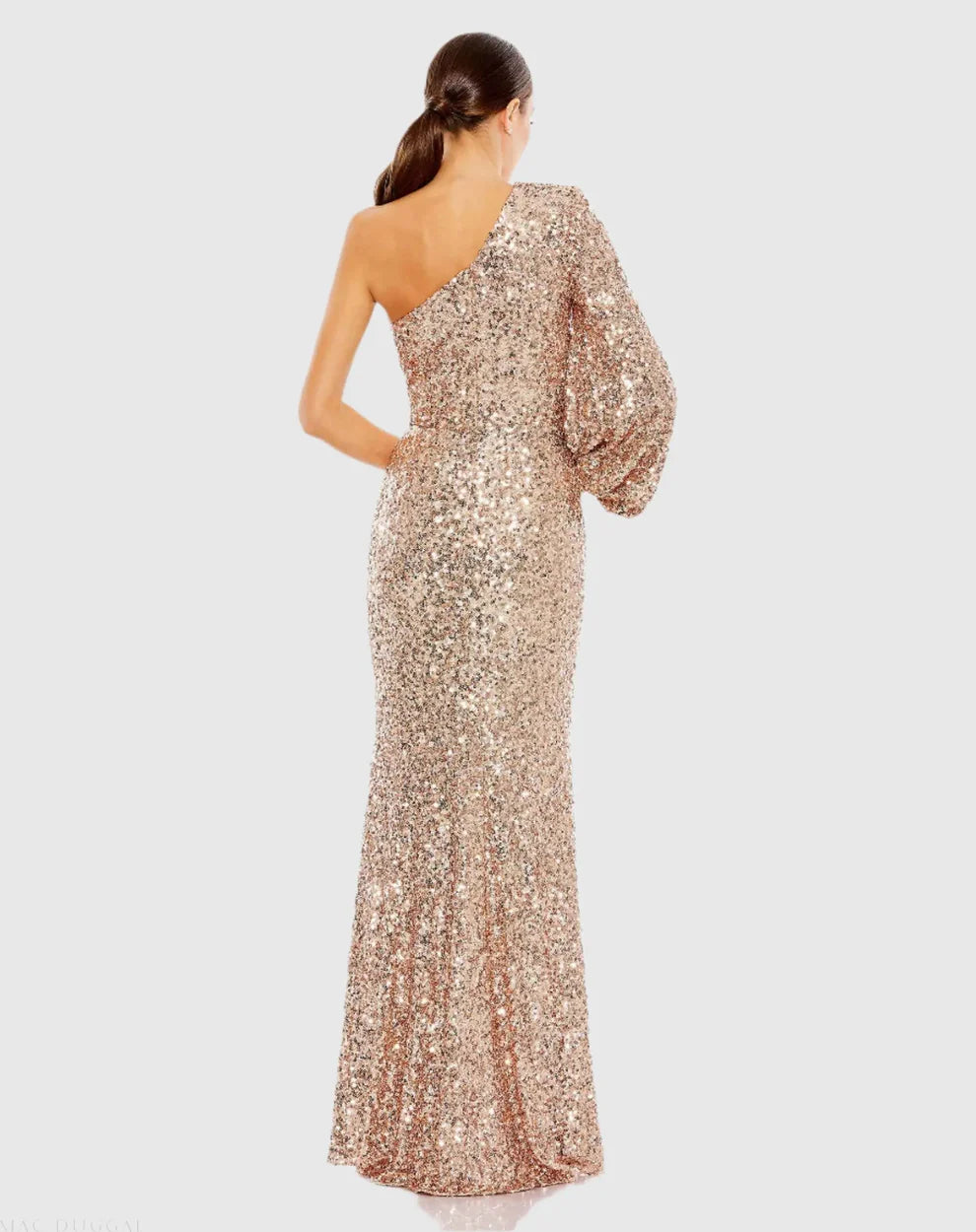Ieena Duggal 26717 - Asymmetric Neck Evening Dress