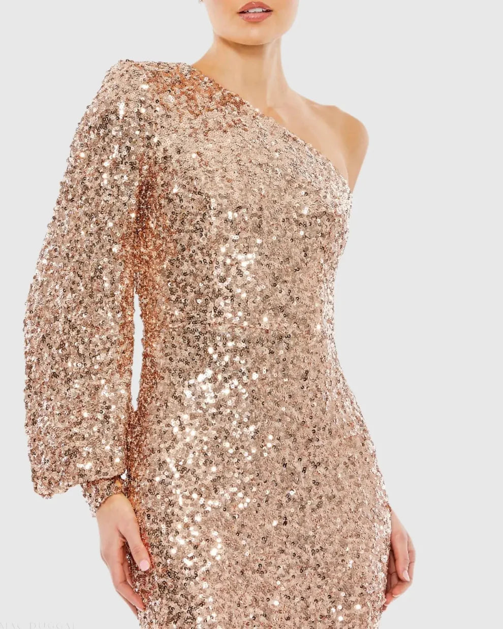 Ieena Duggal 26717 - Asymmetric Neck Evening Dress