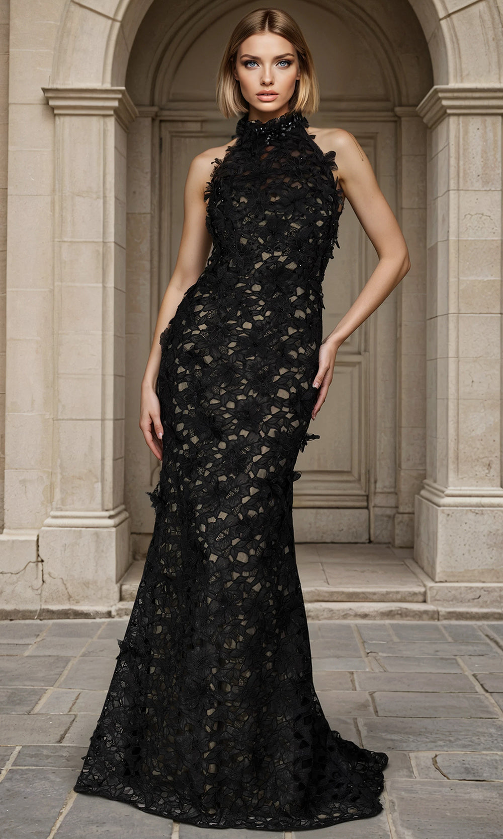 Janique 268008 - 3D Floral Cut?Out Mermaid Dress Formal Gowns