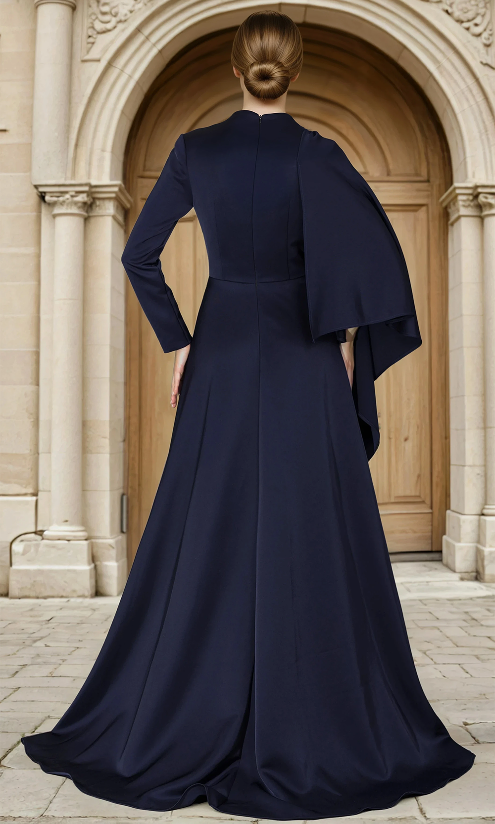 Janique 268009 - Embellished Cape?Sleeve A?Line Gown Mother of the Bride Dresses