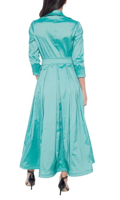 Marina 268350 - Button Front Midi Dress with Tie Belt Wedding Guest