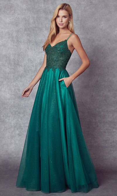 Juliet Dresses 268 - Spaghetti Strap Long A-line Gown Dresses on Sale