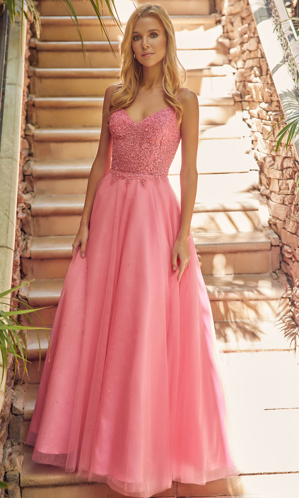 Juliet Dresses 268 - Spaghetti Strap Long A-line Gown Dresses on Sale