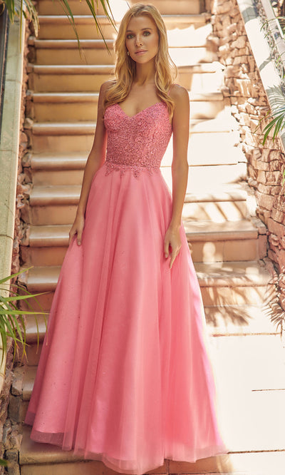 Juliet Dresses 268 - Spaghetti Strap Long A-line Gown Dresses on Sale