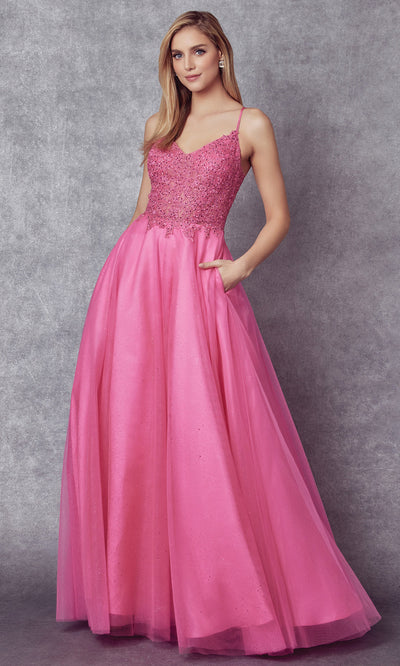 Juliet Dresses 268 - Spaghetti Strap Long A-line Gown Dresses on Sale