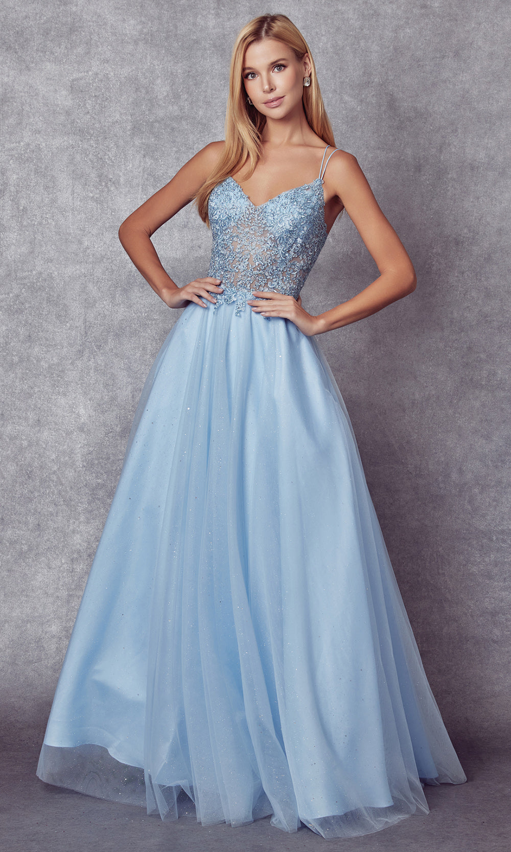 Juliet Dresses 268 - Spaghetti Strap Long A-line Gown Dresses on Sale