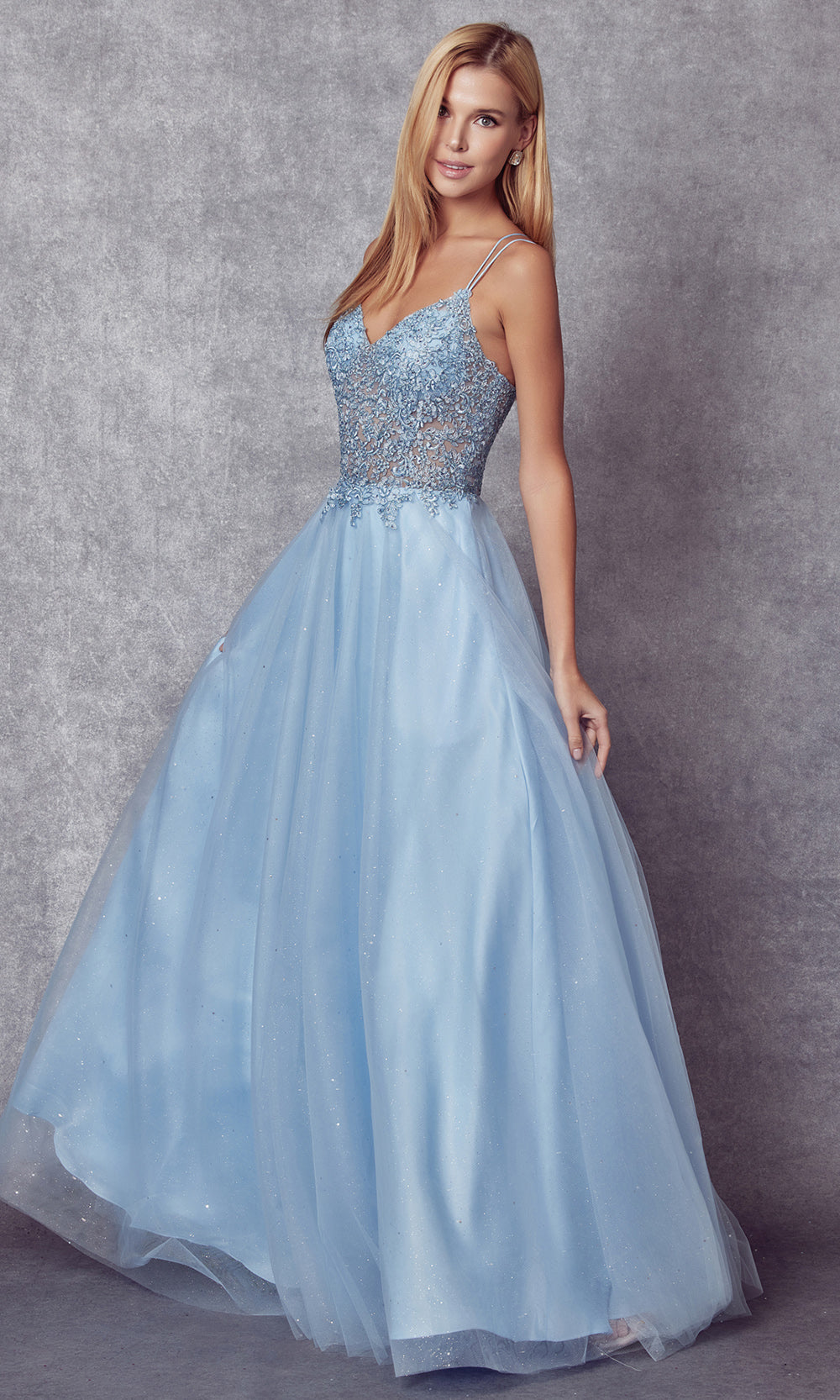 Juliet Dresses 268 - Spaghetti Strap Long A-line Gown Dresses on Sale