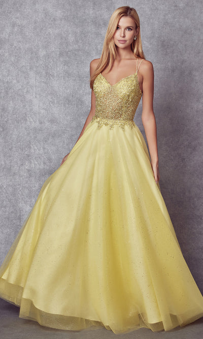 Juliet Dresses 268 - Spaghetti Strap Long A-line Gown Dresses on Sale