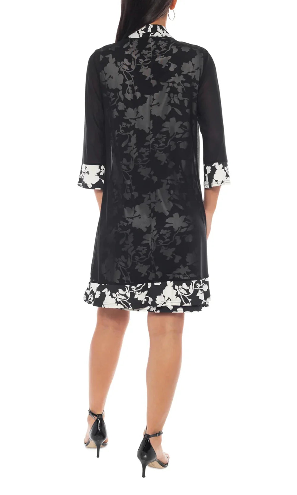 Marina 269188 - Jewel Neckline Floral Dress with Sheer Jacket Homecoming Dresses