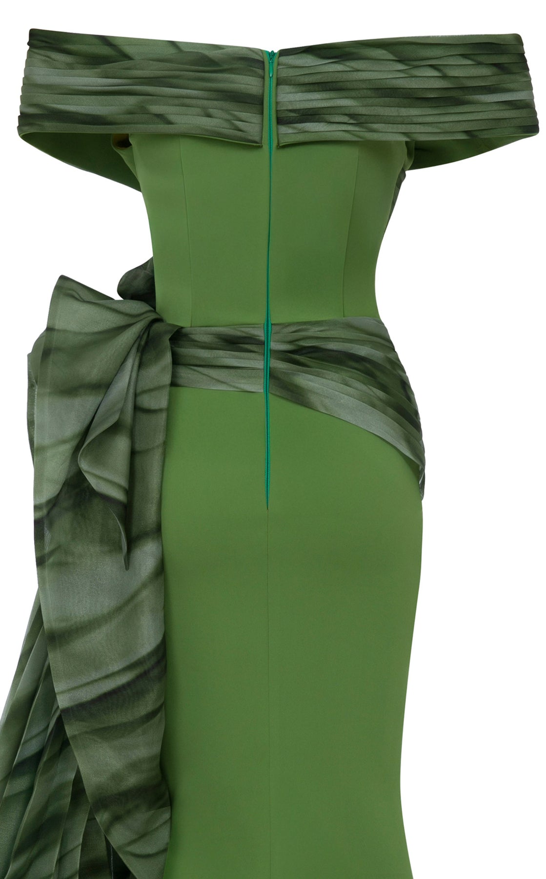 MNM COUTURE 2692A - Floral Print Side Overskirt Evening Gown