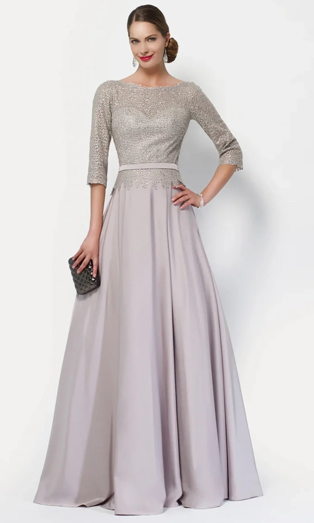 Alyce Paris 27099 - Embellished Lace Sleeve Formal Dress