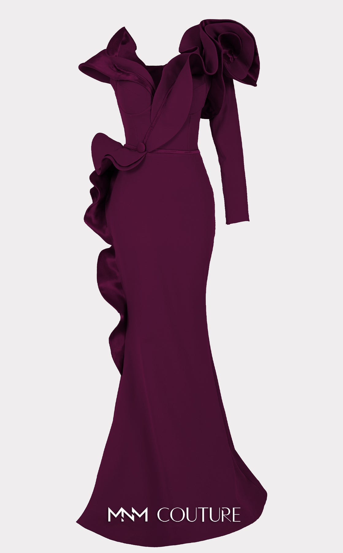 MNM Couture 2714 - Ruffled Detail Mermaid Evening Gown