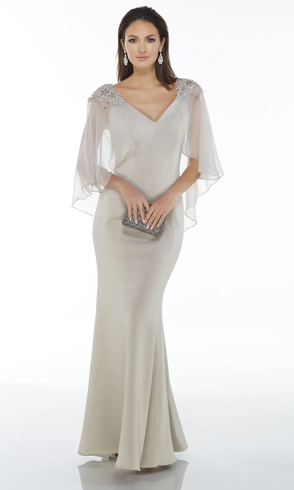Alyce Paris 27170 - Sheer Capelet Beaded Appliqued Dress