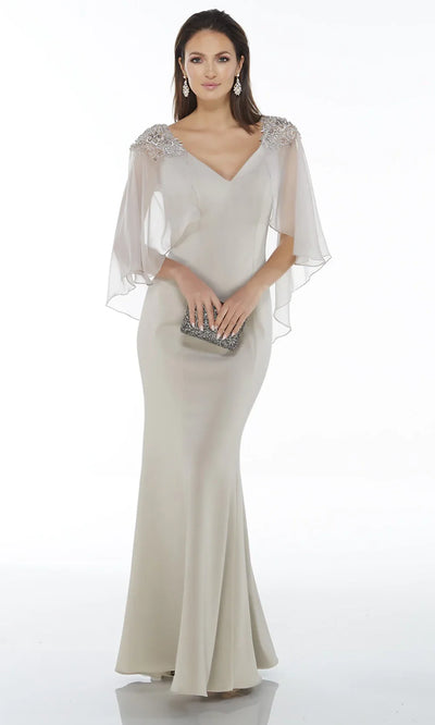 Alyce Paris 27170 - Sheer Capelet Beaded Appliqued Dress