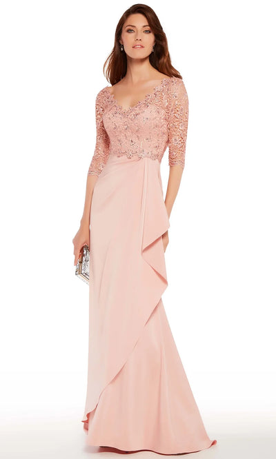 Alyce Paris 27242 - Lace Bodice Draped Formal Gown Mother of the Bride Dresses