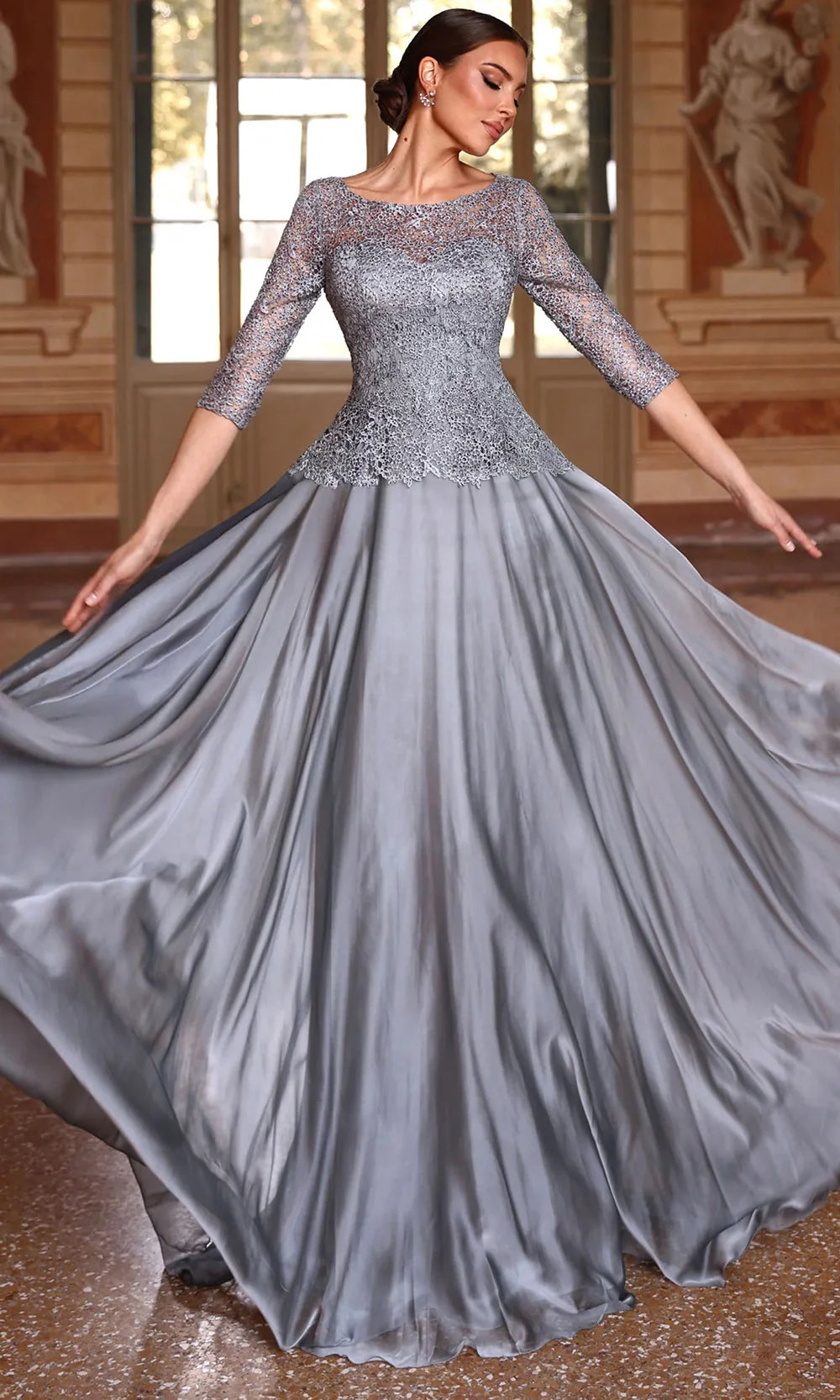 Alyce Paris 27251 - Elegant Lace Top Bateau Evening Dress Mother of the Bride Dresses