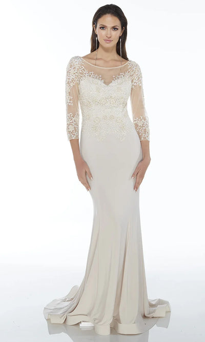 Alyce Paris 27257 - Sheer Neckline Embellished Long Gown Mother of the Bride Dresses
