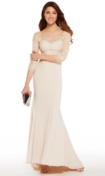 Alyce Paris 27257 - Sheer Neckline Embellished Long Gown Mother of the Bride Dresses