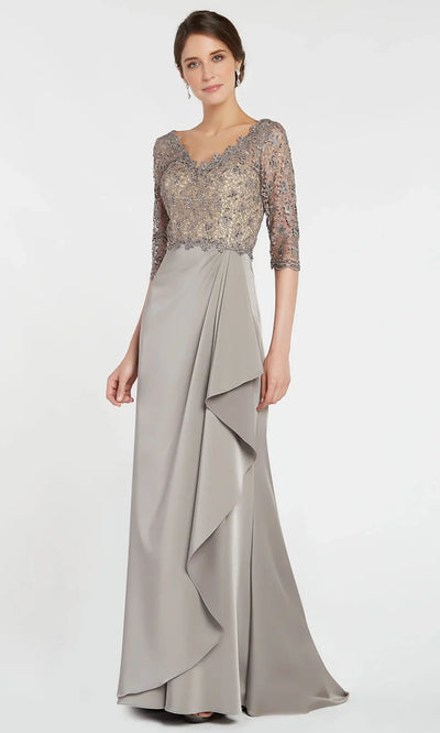 Alyce Paris 27260 - Three-Quarter Sleeve Dress with Draped Detail Mother of the Bride Dresses