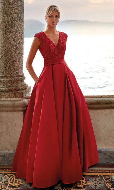 Alyce Paris 27278 - Cap Sleeve Formal A-Line Gown Formal Gowns