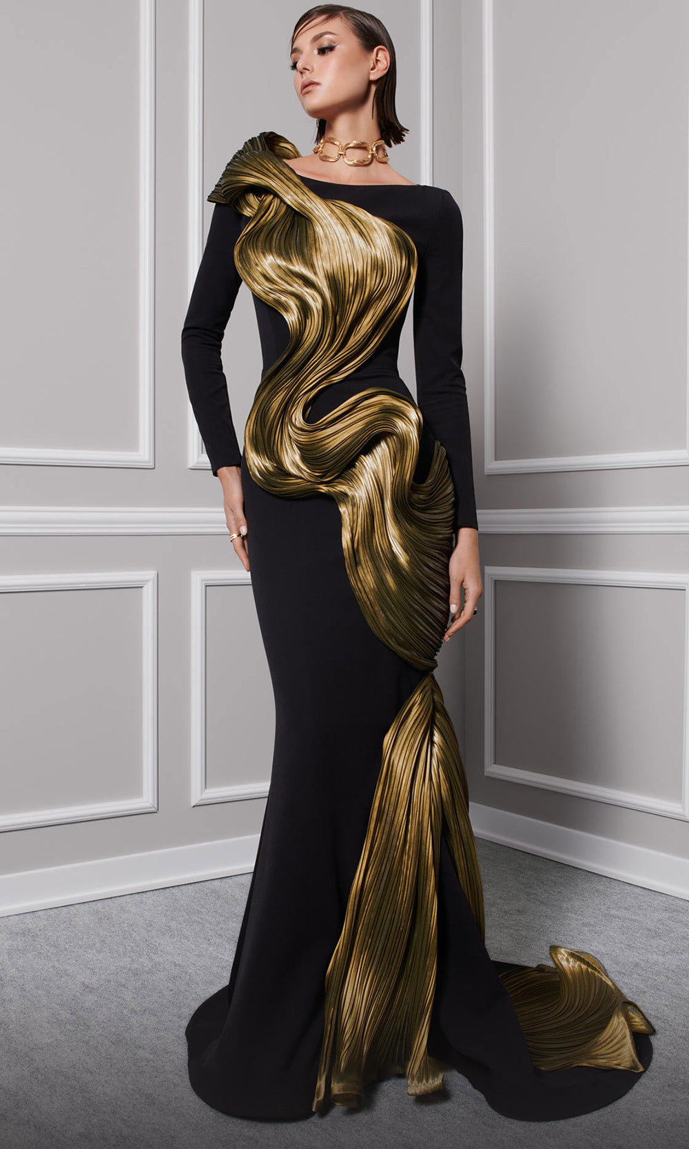 MNM Couture 2730A - Textured Mermaid Evening Gown