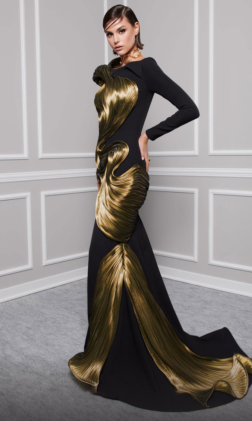 MNM Couture 2730A - Textured Mermaid Evening Gown