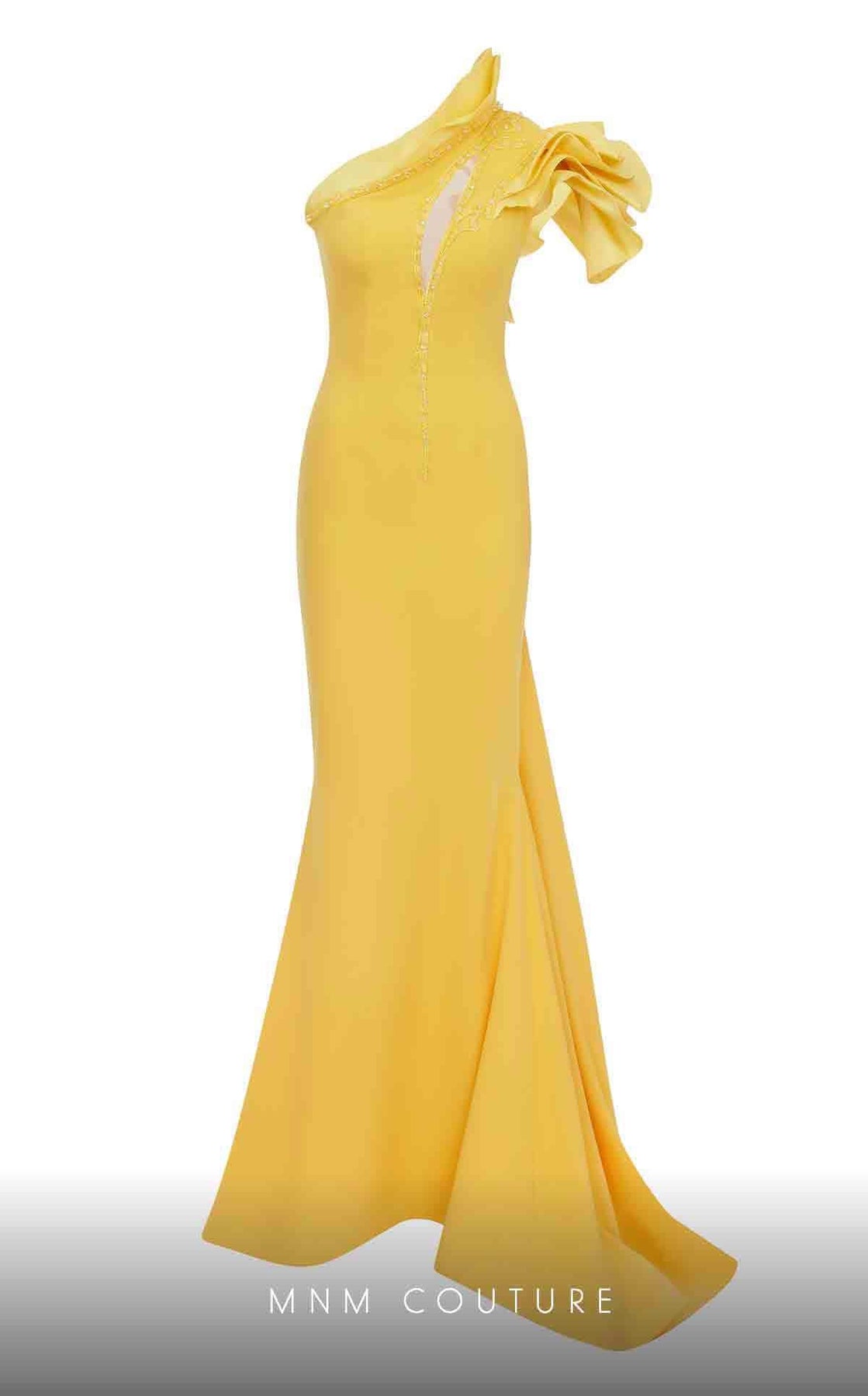 MNM Couture 2736A - Ruffle Sleeve Evening Gown