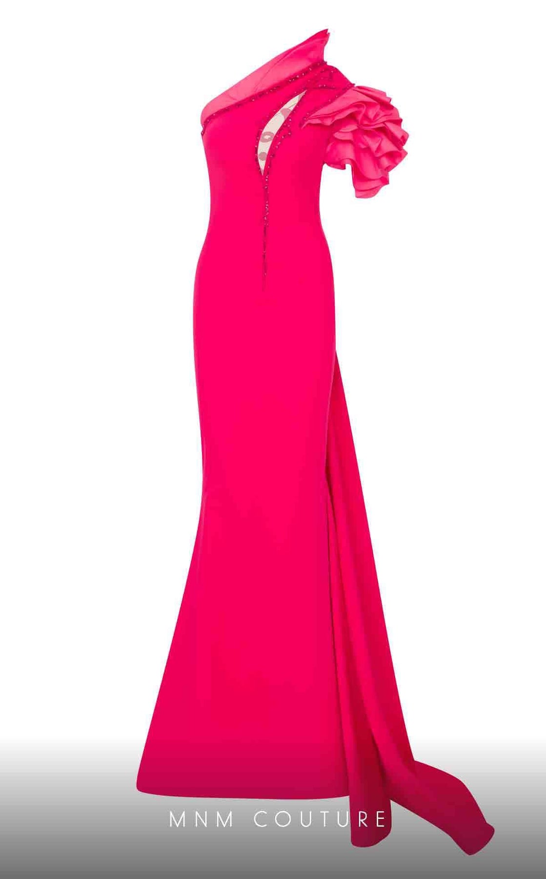 MNM Couture 2736A - Ruffle Sleeve Evening Gown