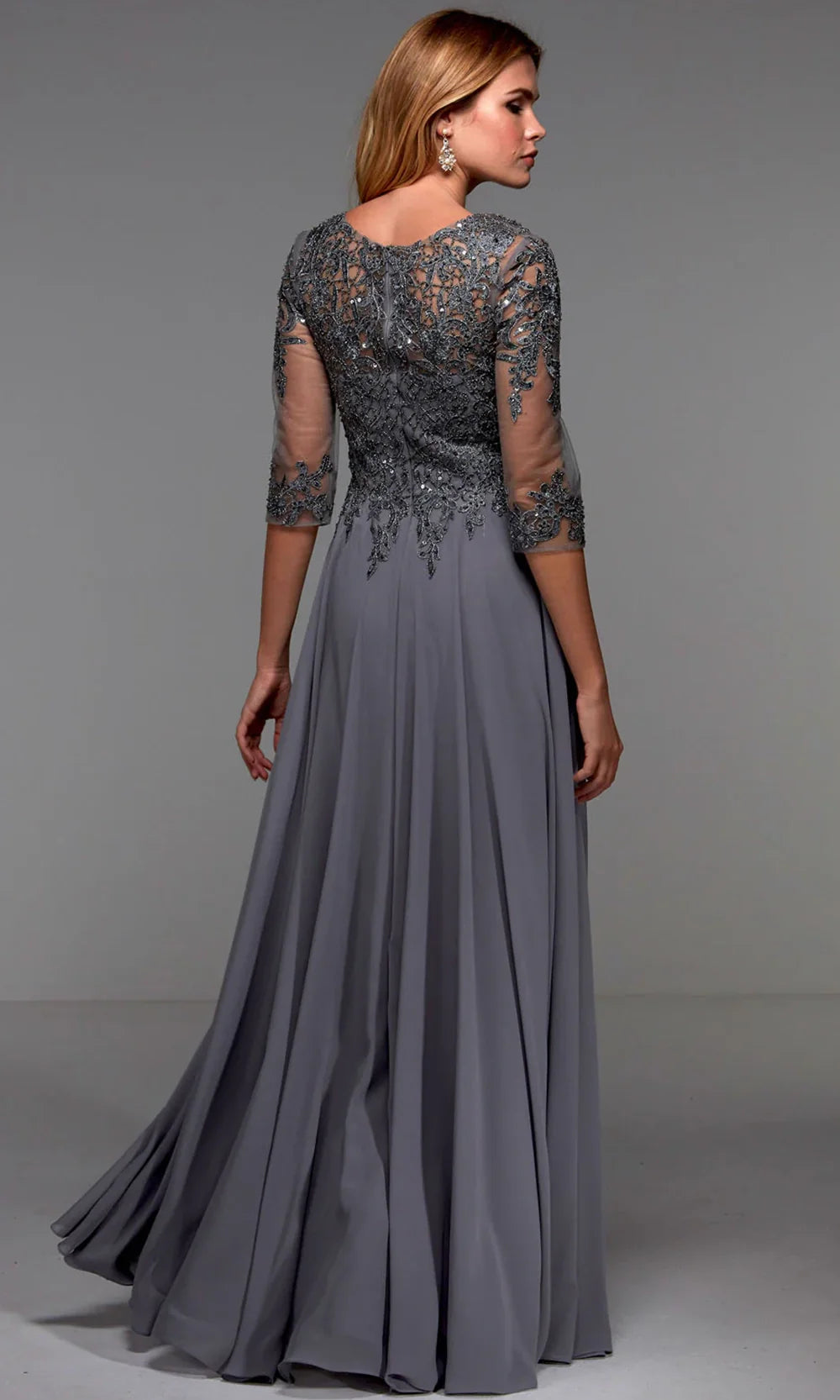 Alyce Paris 27474 - Bateau Neck Flowing Chiffon Dress Mother of the Bride Dresses