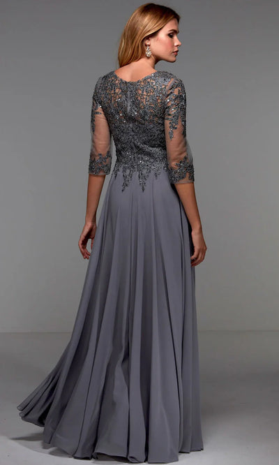 Alyce Paris 27474 - Bateau Neck Flowing Chiffon Dress Mother of the Bride Dresses