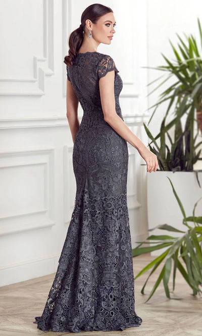 Alyce Paris 27478 - Scalloped V-Neck Beaded Lace Gown Mother of the Bride Dresses