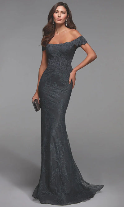 Alyce Paris 27484 - Elegant Floral Lace Sheath Evening Dress Evening Dresses