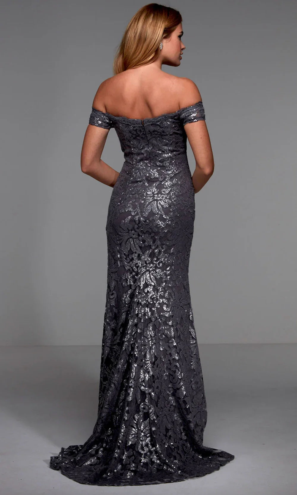 Alyce Paris 27485 - Off Shoulder Sheath Lace Dress Evening Dresses