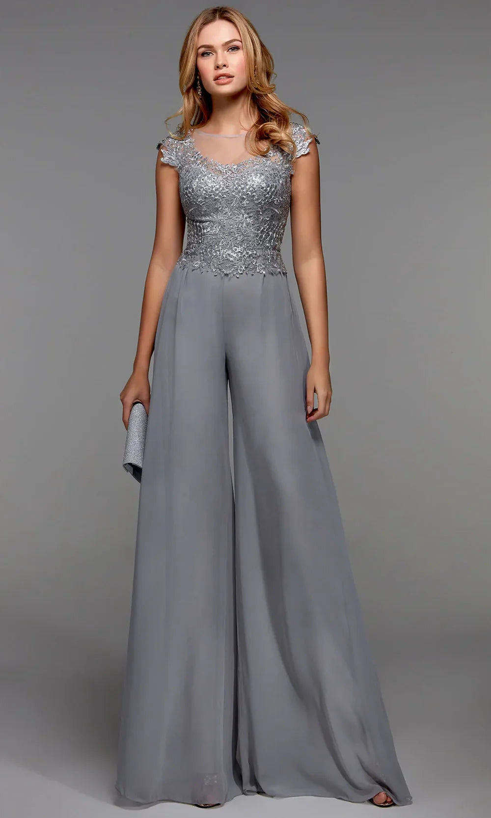 Alyce Paris 27488 - Cap Sleeve Wide-Leg Evening Jumpsuit Formal Pantsuits