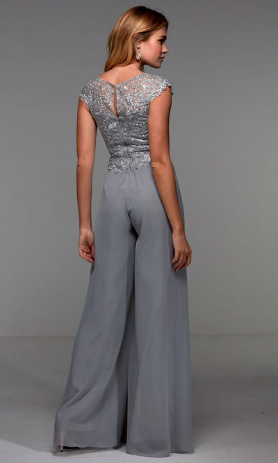 Alyce Paris 27488 - Cap Sleeve Wide-Leg Evening Jumpsuit Formal Pantsuits